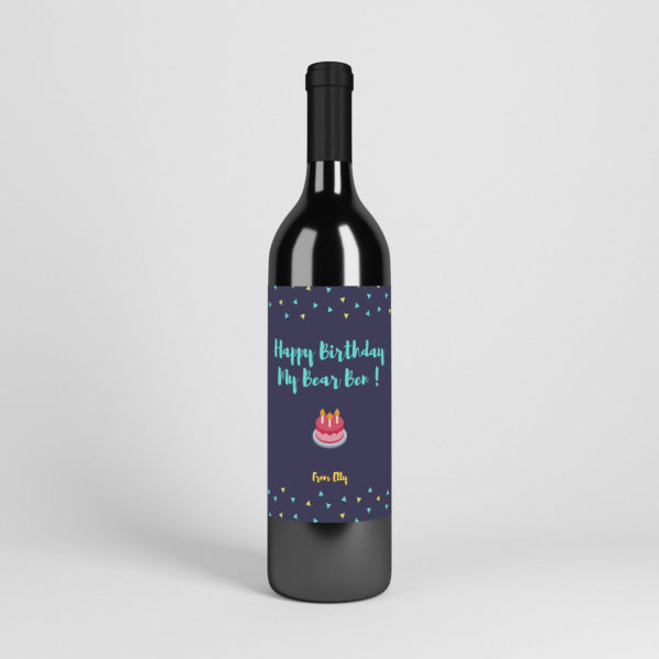 Custom Birthday Wine Template 1001-1