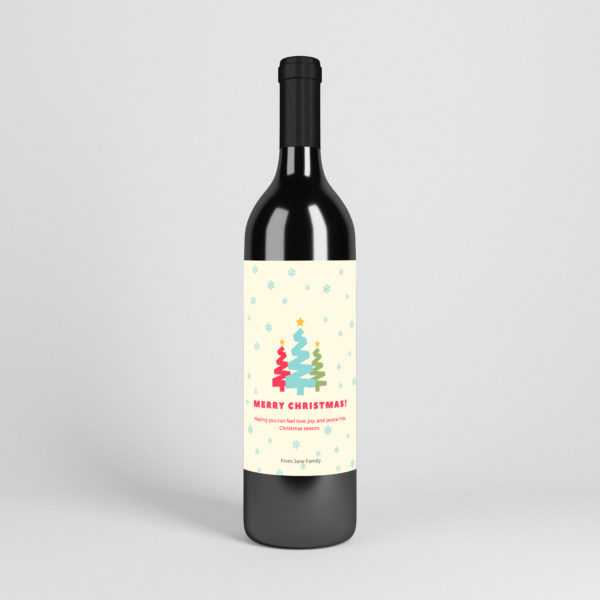 Custom Christmas Wine Template 1001-1