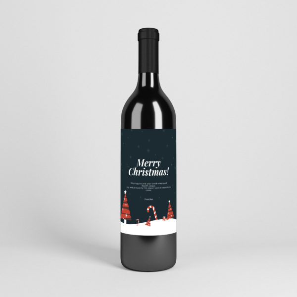 Custom Christmas Wine Template 1002-1