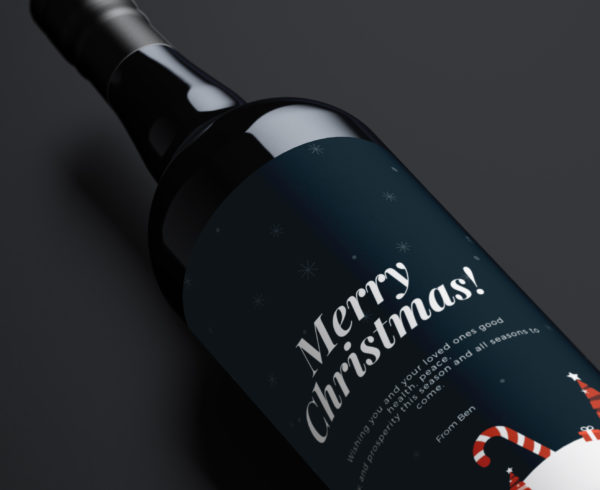 Custom Christmas Wine Template 1002-2