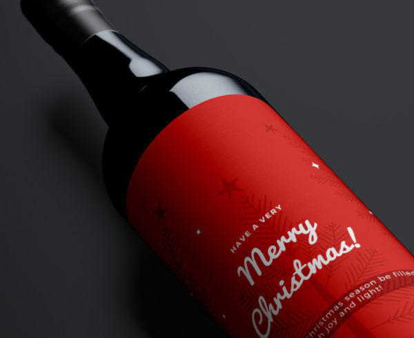 Custom Christmas Wine Template 1003-2