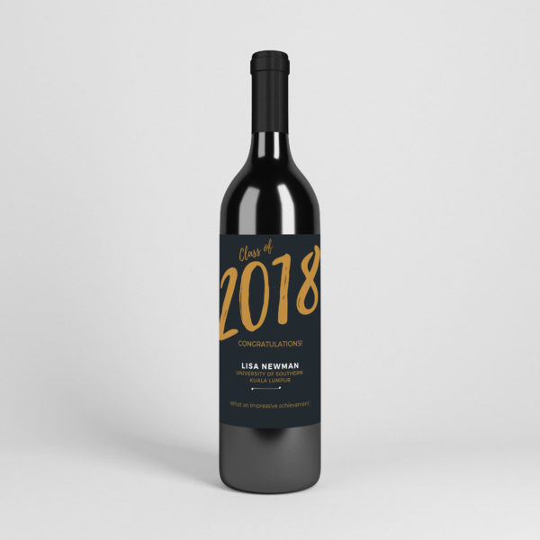 Custom Graduation Wine Template 1002-1